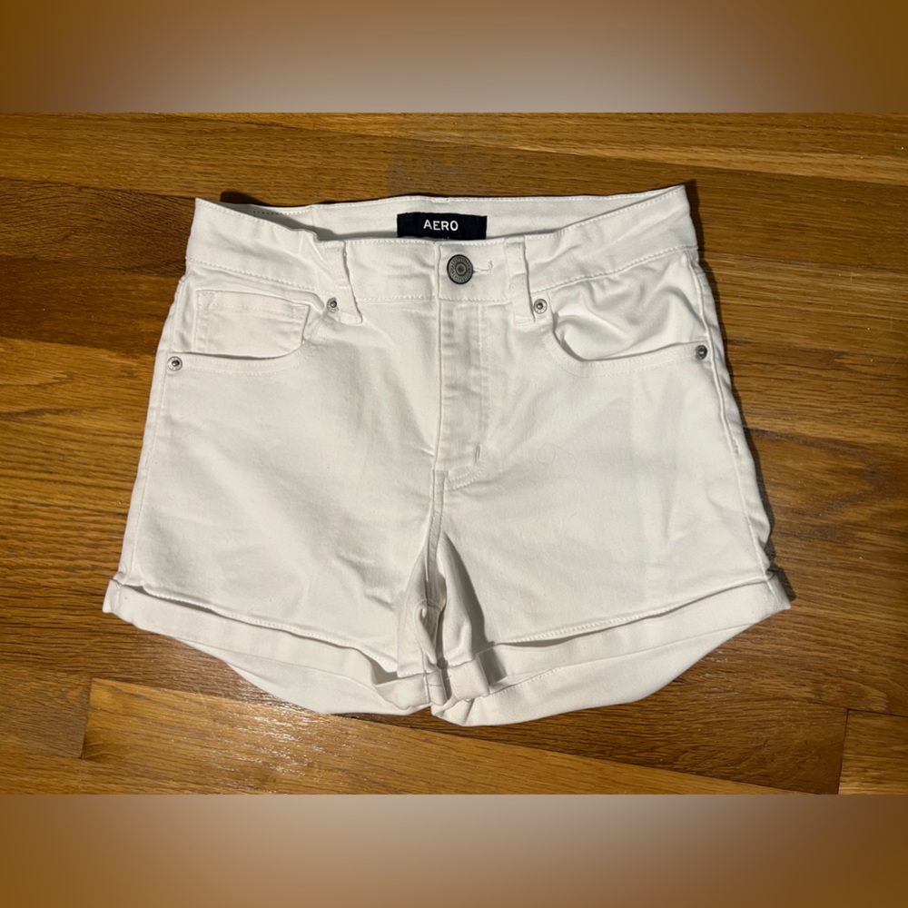 White Shorts - high rise midi